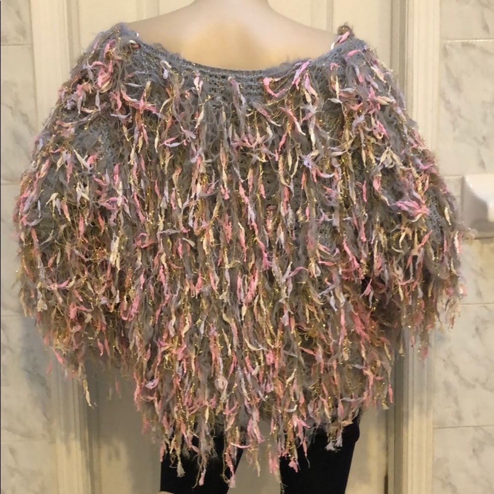 LAST 1! UNICORN RAINBOW FRINGE SWEATER TOP - Picture 8 of 8